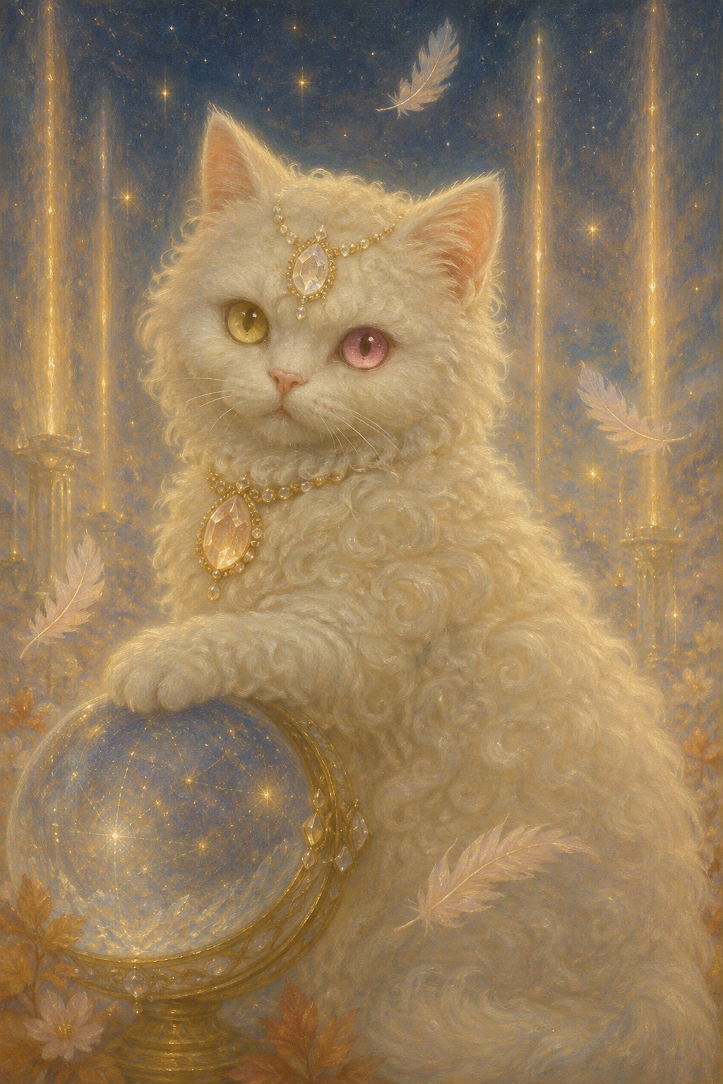 金色の宝石をまとったじゅべねこ